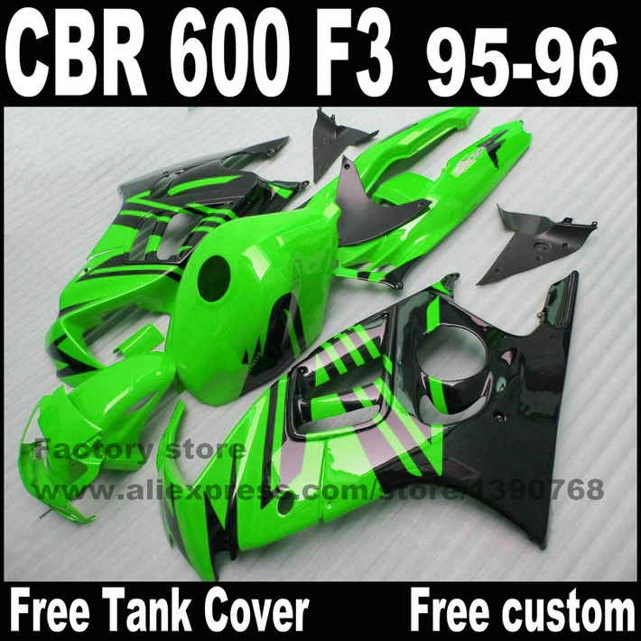 Высококачественный комплект обтекателей для HONDA CBR 600 F3 1995 1996 комплекты с зеленым