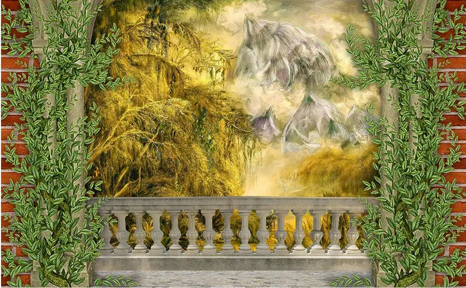 Пользовательские 3d стереоскопический Европейский стиль дождь лес фрески обои