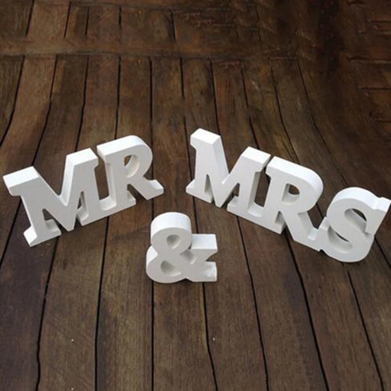 2017 классический стиль Винтаж Mr & Mrs деревянные буквы пластины Свадебные Планшеты