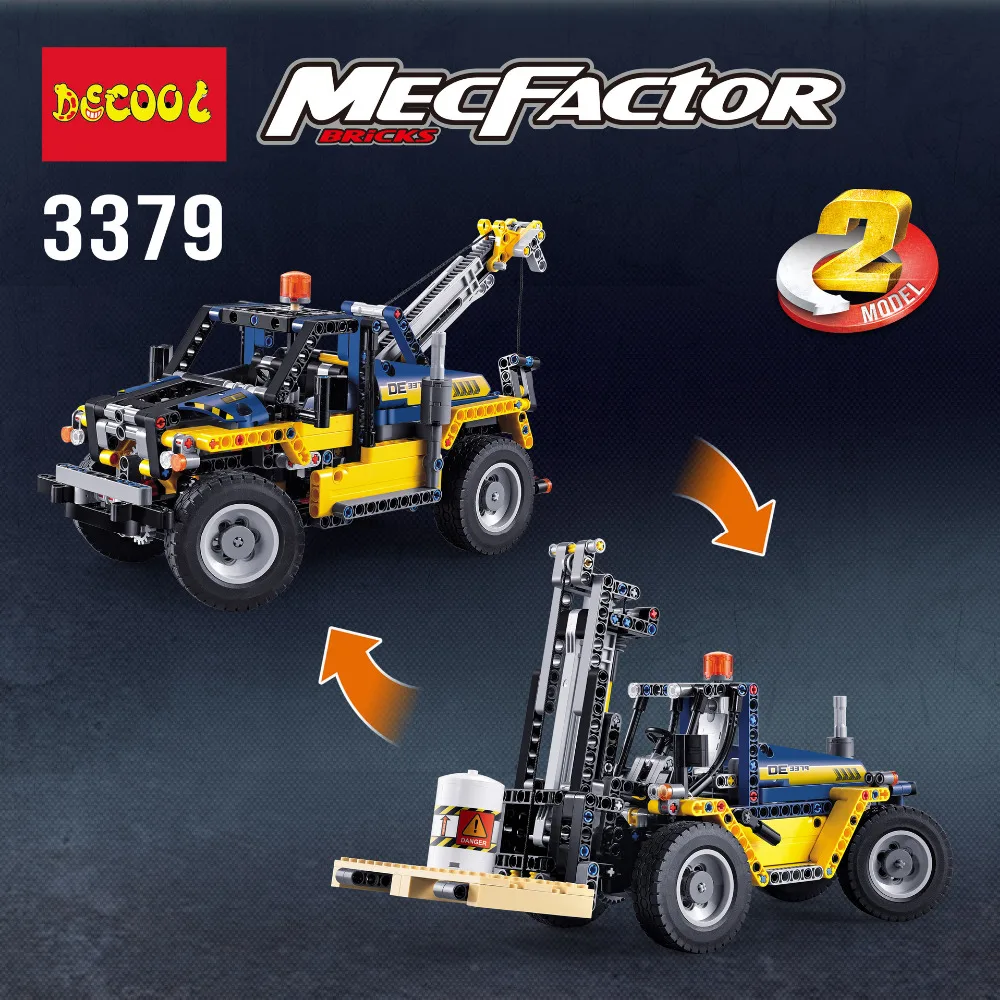 Decool 3379 Transport Hummer/Transport Cruiser Forklift SUV Racing Car Model Building Block Sets Обучающие DIY Кирпичи
