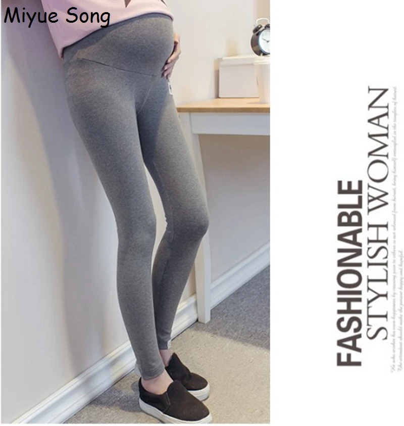 Леггинсы для беременных женщин Одежда с высокой талией осенние теплые брюки