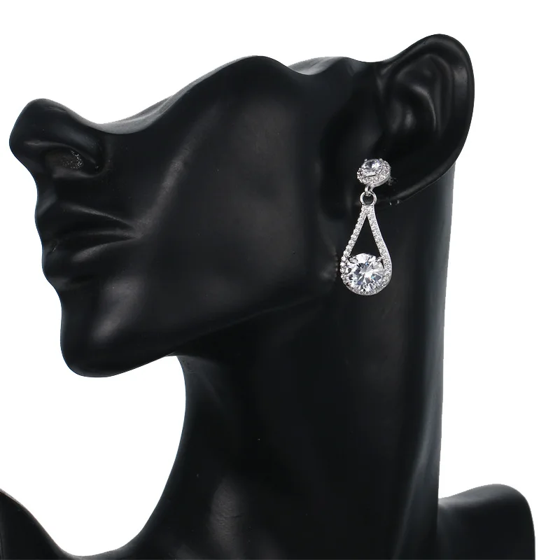 SLBRIDAL серьги из розового золота с кубическим цирконием класса ААА свадебные