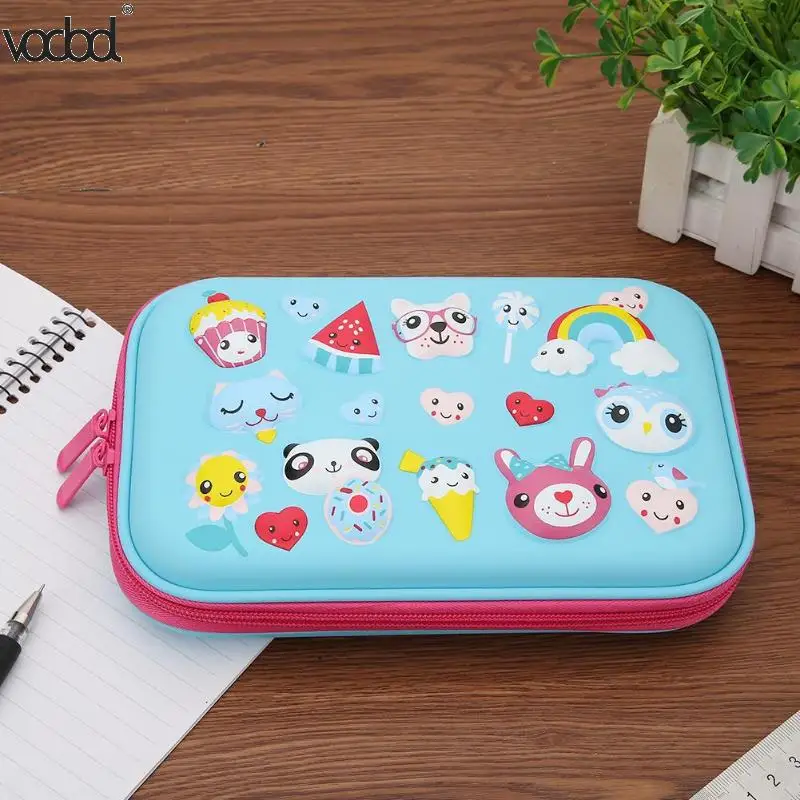 Kawaii Мультфильм Животные Студенты Ручка сумки милый пенал для мальчиков и девочек большой Ёмкость EVA ПУ Pencilcase канцелярские школьные принадлежности