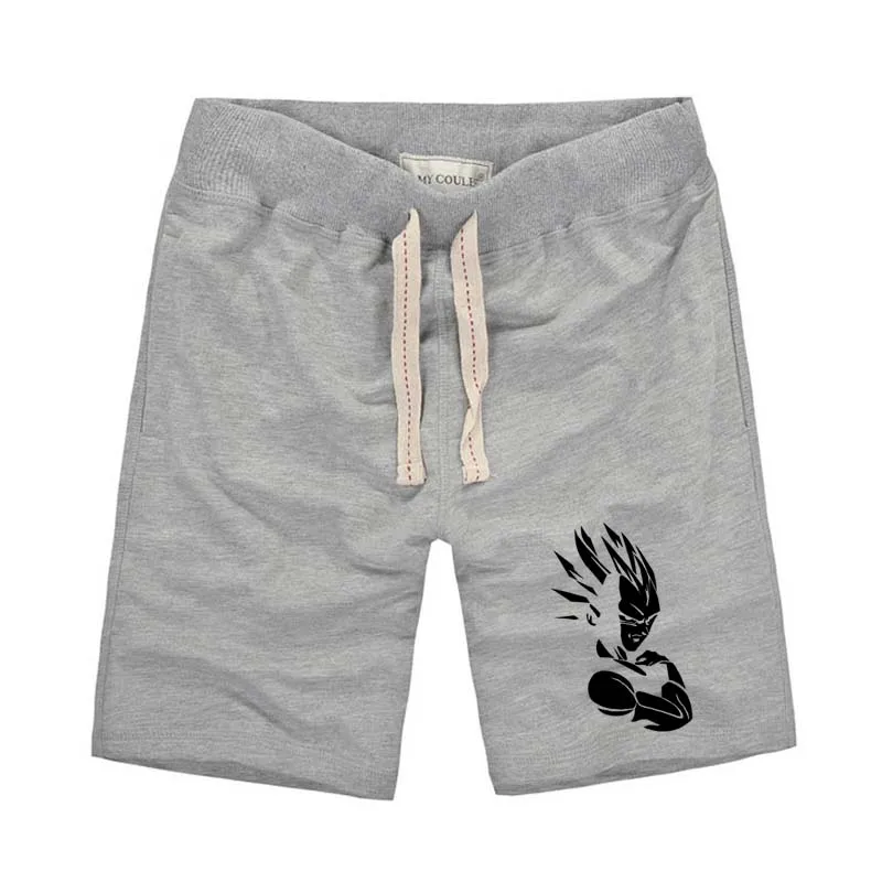 item01 - grey 2 Летние мужские шорты с принтом Dragon Ball Z, прямые мужские шорты из чистого хлопка, Saiyan, черные короткие штаны - Цвет: item01 - grey 2