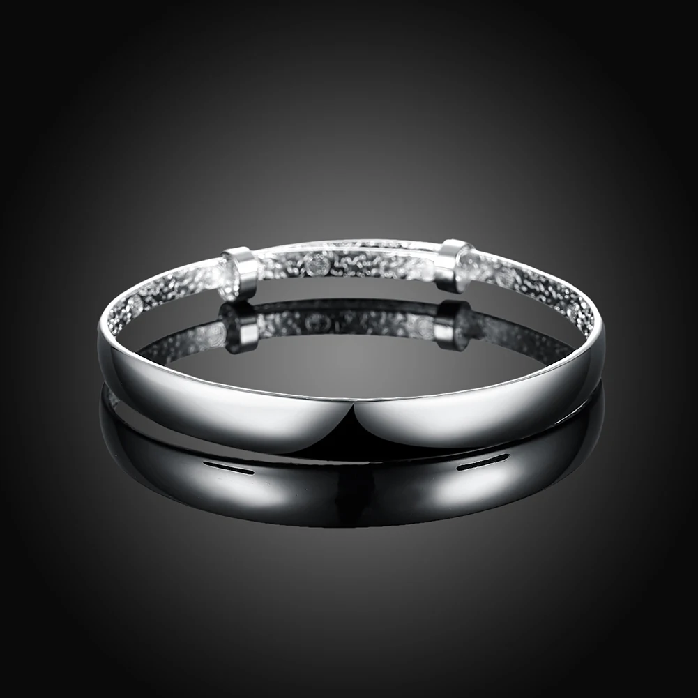 Lsb272 Модные Серебристые простой плоской подошве широкие регулируемые Браслеты