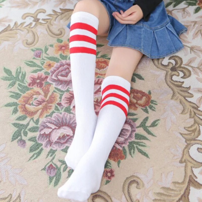 1 пара хлопковые компрессионные чулки до колена для девочек|cotton stockings|stockings stripedknee