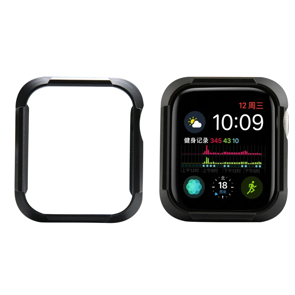 Пластиковый бампер Защитная крышка для Apple Watch Series 5 4 Чехол 40 мм 44 мм PC Рамка черный/серебристый/розовый/золотой/прозрачные аксессуары