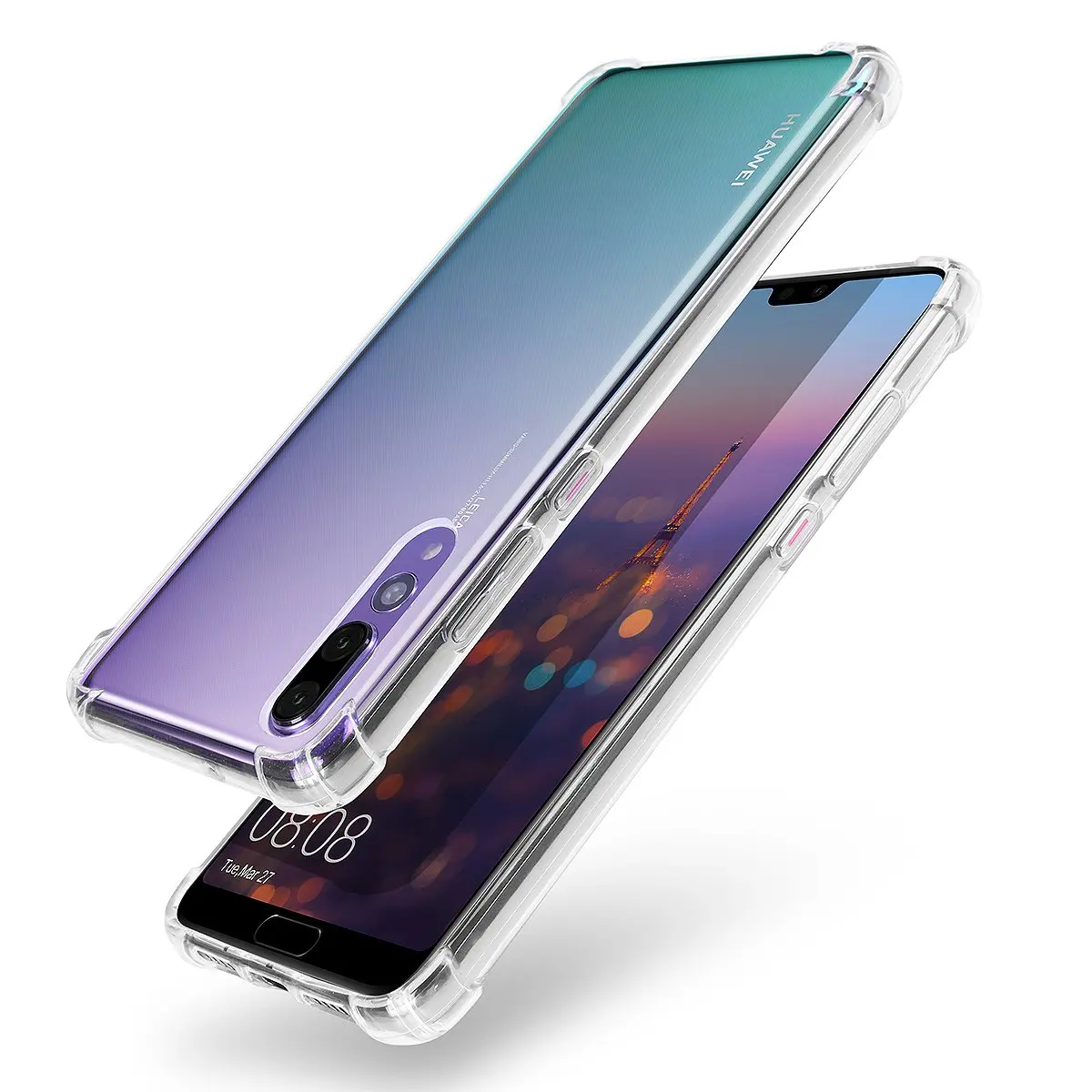 Воздушная подушка мягкий прозрачный силиконовый чехол из ТПУ для Huawei P9 P10 Plus P20 Mate