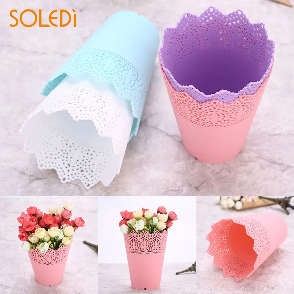 Современные цветочные горшки кружевная ваза для растений горшок ручка контейнер