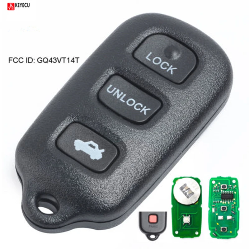 Дистанционный ключ KEYECU с 3 + 1 кнопками для Toyota Camry 2002 2003 2004 2005 2006 Solara FCC ID: GQ43VT14T|button