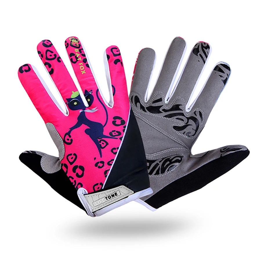 Женские велосипедные перчатки с пальцами гелевые нескользящие для горных
