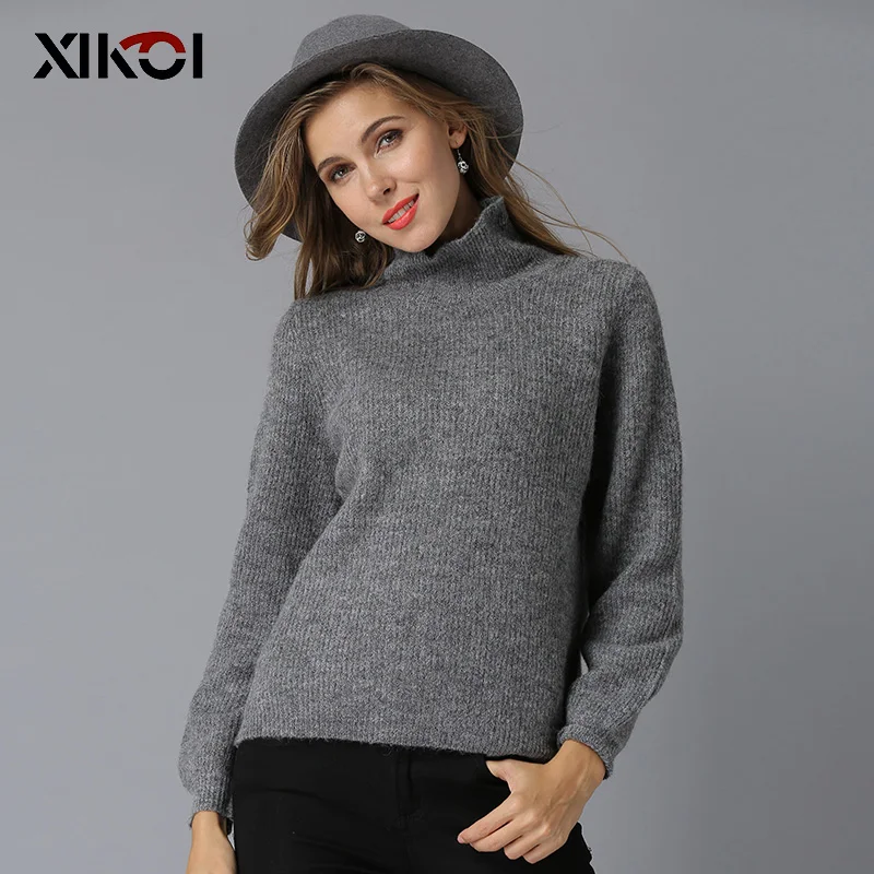 Turtleneck Knitted Pullover 2018 New Sweater Women Full Solid Thick Pull Femme Warm Knitting Blusas De Inverno Feminina | Женская одежда