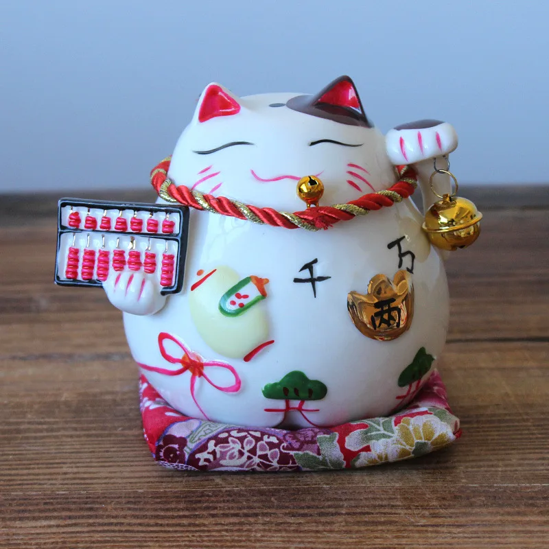 4 5-дюймовая керамическая копилка Lucky Cat украшение для дома фарфоровые ювелирные