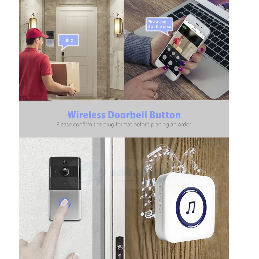 IP видеодомофон с ИК датчиком 720P Wi Fi|Дверной звонок| |