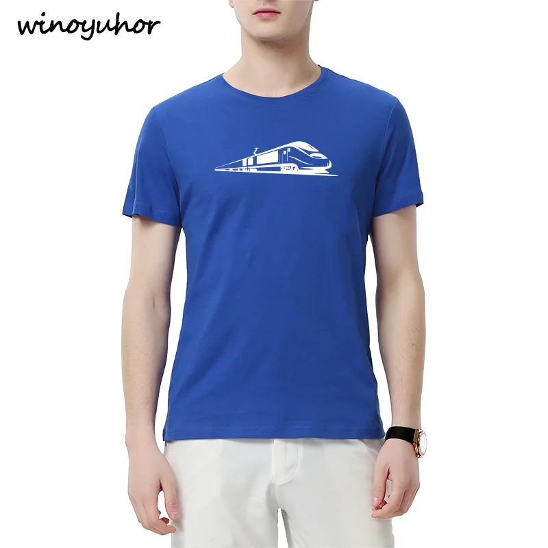 Крутая Мужская футболка с принтом поезда лето 2019 новые модные стильные хлопковые
