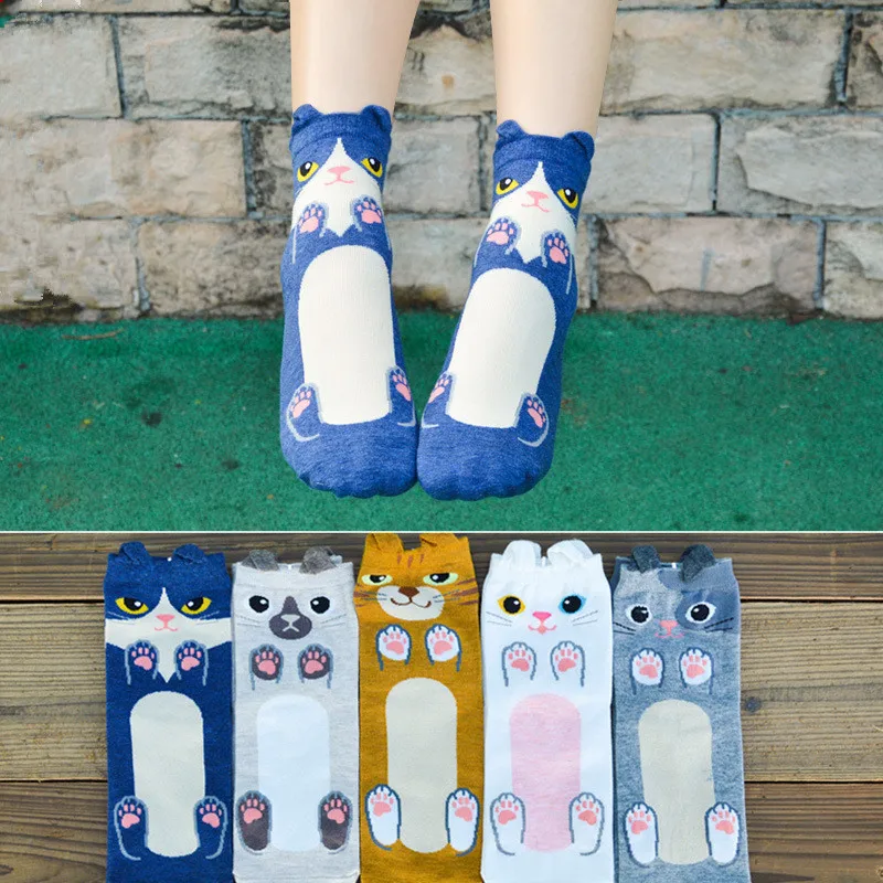 

CRAZY FLY 2020 Summer Dog Pattern Women Socks Cartoon Sox Korean Style Fashion Cotton Harajuku Funny Socks Cute 3D Animal Socks