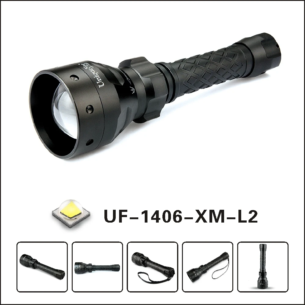 UniqueFire 1406 XM L2 50 мм выпуклая линза фонарик 5 режимов с регулируемым светом фонарь