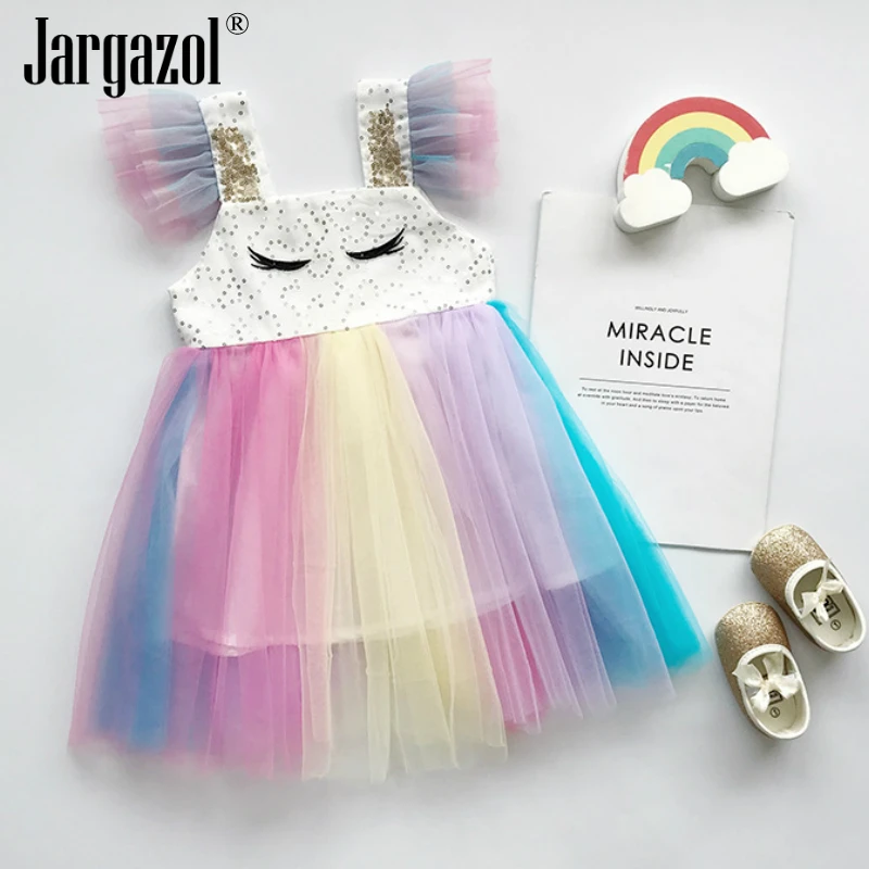 Модное платье для девочек Платье без рукавов маленьких Летнее принцессы с