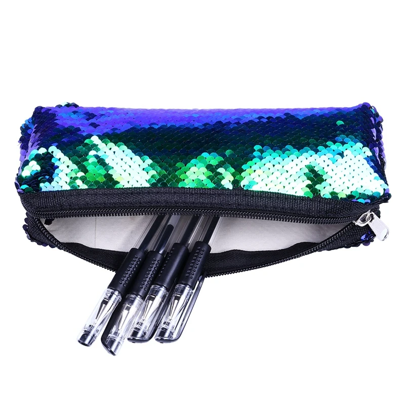 Двусторонний пенал с блестками для девочек школьные принадлежности супер