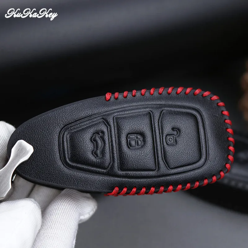 3 кнопки Кожаный Автомобильный Брелок дистанционного управления с ключом чехол