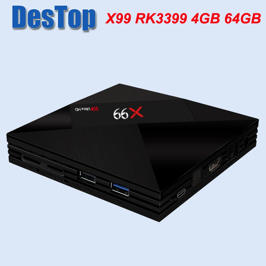 X99 4GB 64GB с двумя камерами, процессор Rockchip RK3399 Android 7,1 ТВ коробка 802.11AC 2,4G 5G двойной WI-FI 2 шт./лот