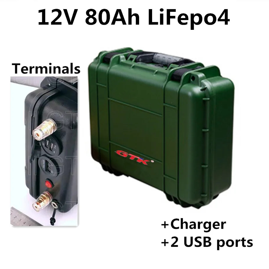 Литиевый Аккумулятор LiFepo4 12 в 80 Ач для солнечной системы тележка гольфа UPS
