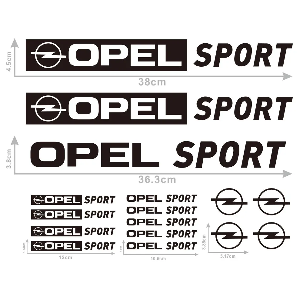16pcs Decal For opel Adam Karl Ampera GT X Corsa Rearview Mirror Rims Alloy Wheels Seat The Whole Body car Stickers T-255 | Автомобили и