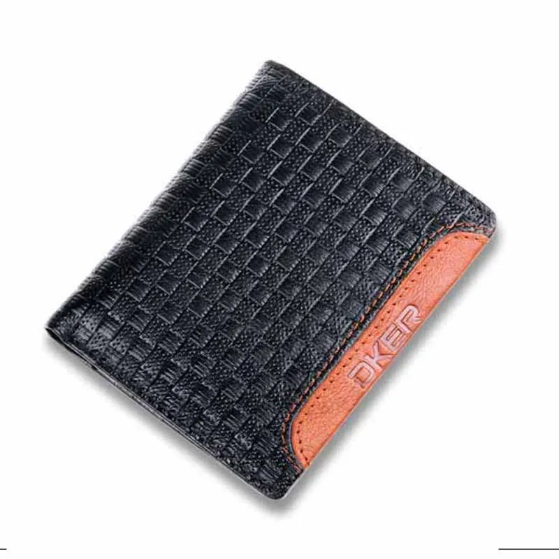 Мужской Клетчатый кошелек мужской кошельки из натуральной кожи мужская сумка