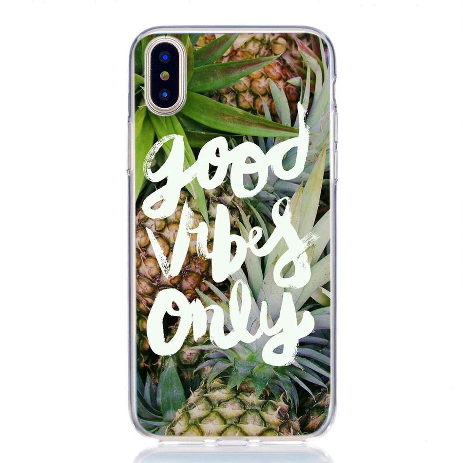 Case for iphone x xs max xr 6 6s 7 8 plus funda butterfly ocean landscape pineapple silicone soft original coque phone back case |
