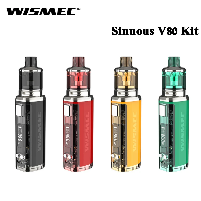 Оригинал Wismec SINUOUS V80 и Amor NSE Kit 80W бокс мод Vape с 3 мл атомайзер электронная сигарета