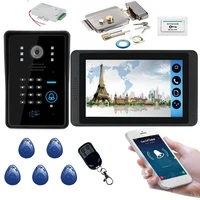 smartyiba app rfid access doorbell 7 inch lcd wifi wireless video door phone doorbell speakephone intercom kit door lock