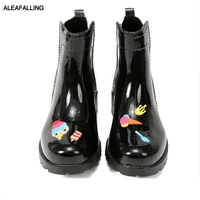 aleafalling girls rain boots thicken cover waterproof shoes women anti skip garden kitchen labor shoes car washing shoes aw19