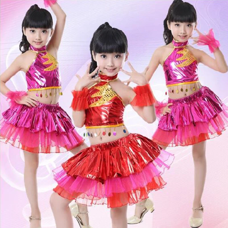 

Children's Dance Dress Girl's Sequins Jazz Performance dance Dress cosume Performance stage Dress Hip-hop Dresses JQ-342