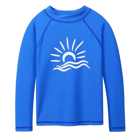 BAOHULU/Летние Детский купальник Рашгард с длинными рукавами для мальчиков, UPF 50 + солнцезащитные рубашки, купальник для мальчиков, морская Рашгард, пляжная одежда