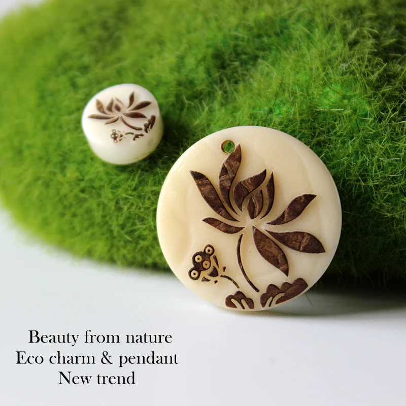 Подвеска ввиде цветка лотоса для ожерелья ручной работы из натурального