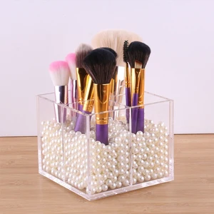 Акриловый Органайзер для косметики, коробка для хранения косметики, прозрачные коробки для хранения инструментов для макияжа, органайзер, держатель для кистей, пенал