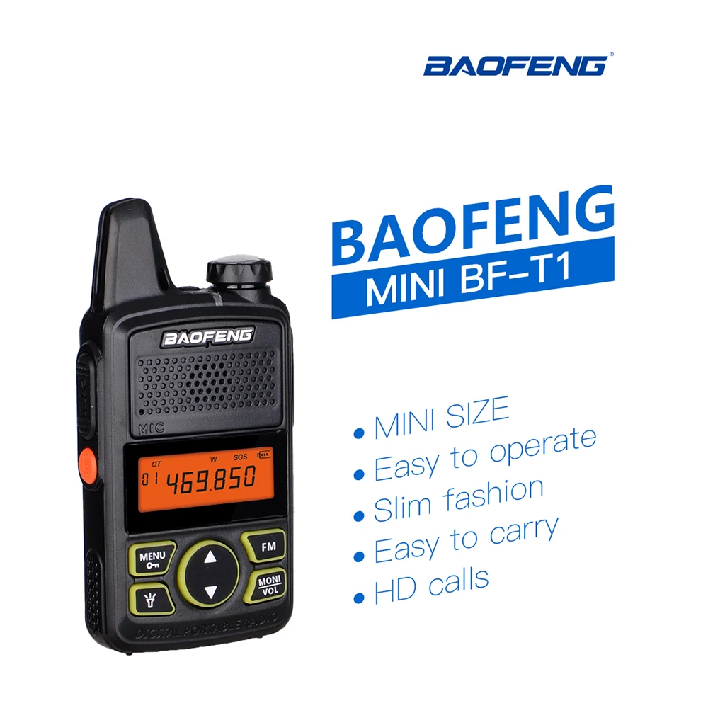 Рация Baofeng T1 портативная мини рация с двухсторонним радио 20 каналов 400 470 МГц FM