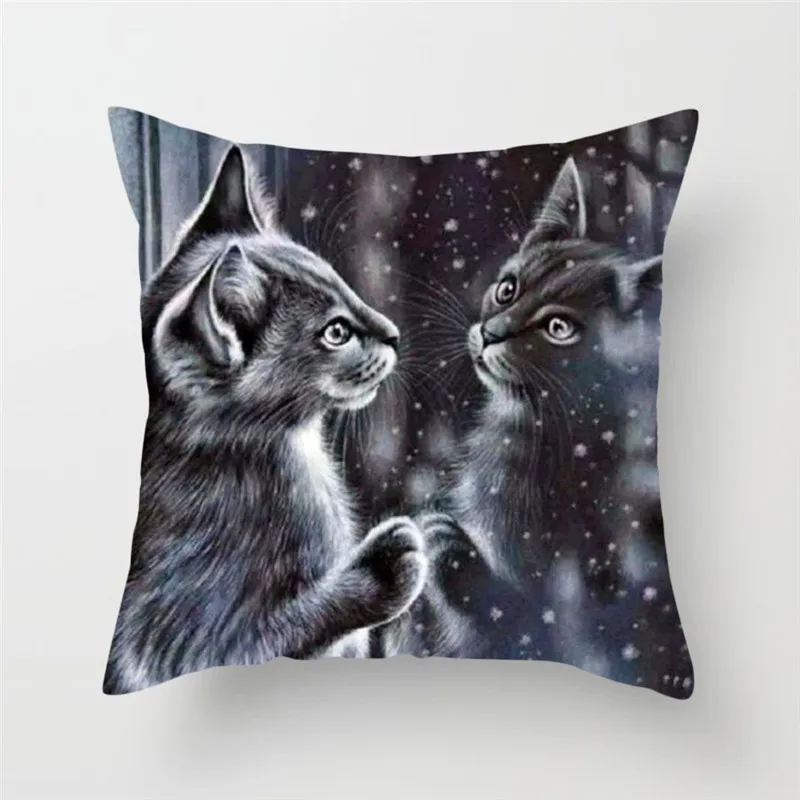 Fuwatacchi милый чехол для подушки с кошкой кошка и подушка с бабочкой чехол для дивана домашний стул Животные декоративные подушки 45*45 см
