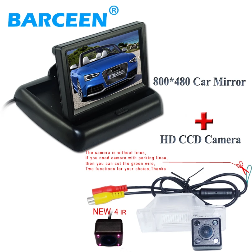 Водонепроницаемая камера заднего вида ночного видения для Nissan X Trail Qashqai 2008 2012 + 4 3