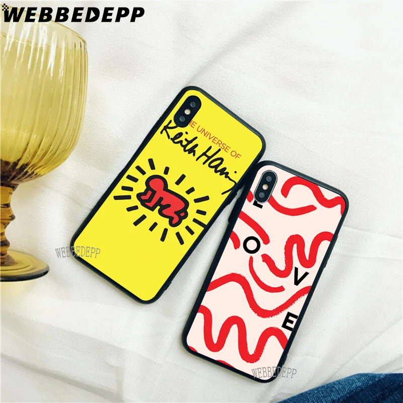 WEBBEDEPP Keith Haring Soft TPU Case Cover for Xiaomi Redmi GO Note 4 4X 5 6 pro 5A Prime 7 Pro | Мобильные телефоны и