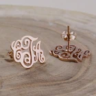 Женские серьги-гвоздики с буквами, в виде букв
