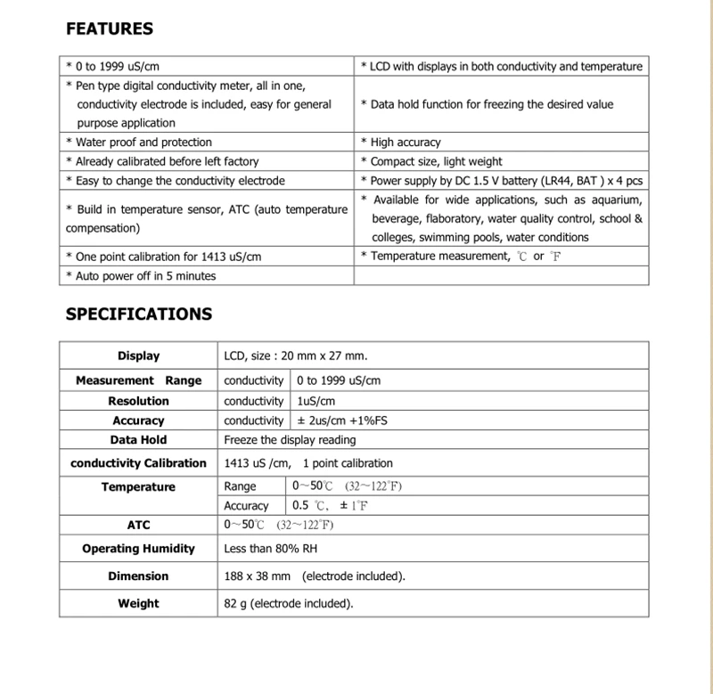 Цифровой водостойкий Измеритель проводимости в виде ручки 0 1999 долларов США/см|conductivity meter|water testeraquarium water tester |