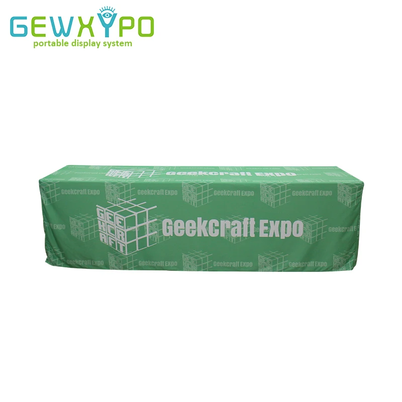 Polyester Fabric Four Side Printing,trade Show Table Cloth With Your Own Design Printing