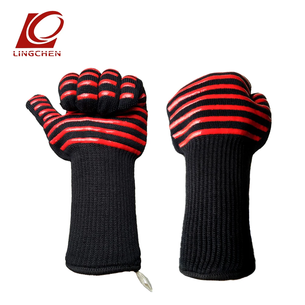 Арамидные варежки для духовки популярные силиконовые перчатки в красно синюю