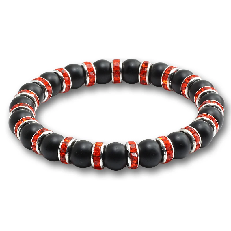 Trendy Lovers Natural Stone Bead Black Scrub Elastic Bracelets &amp Bangles Reiki Buddha Prayer For Women Men Jewelry | Украшения и