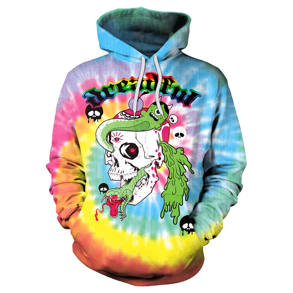 Новинка 065 Ouija Yes or NO Destiny толстовка с капюшоном и принтом Tie Dye Femme Повседневная Свободная Мужская Женская толстовка с карманом