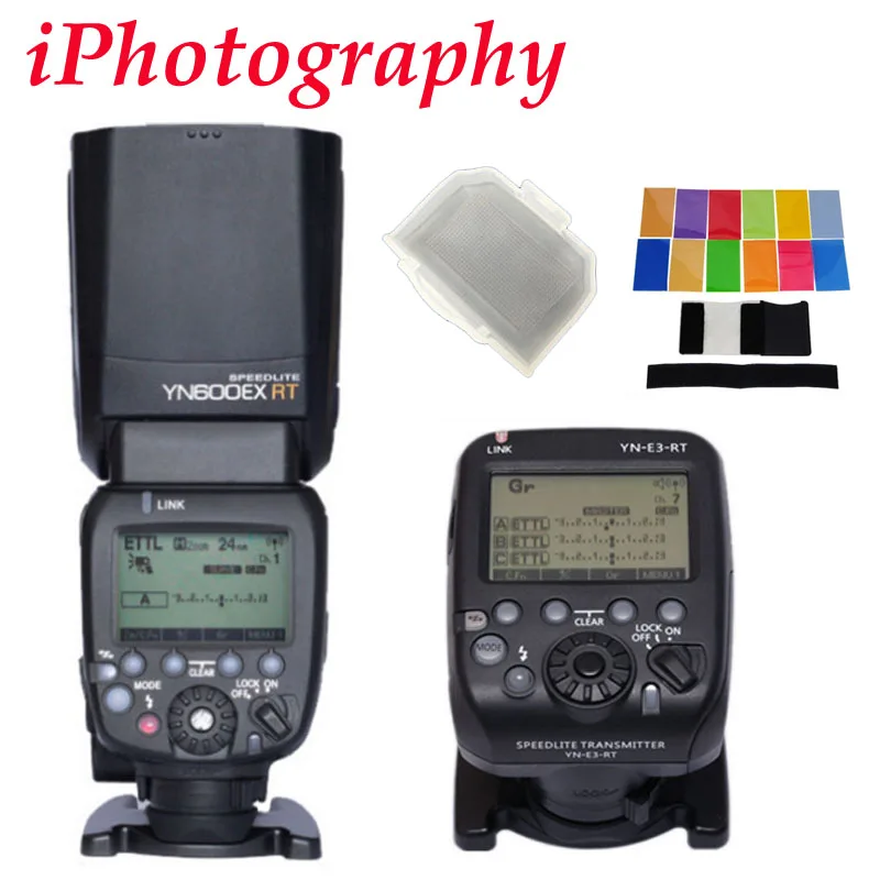 

YONGNUO YN600EX-RT II 2.4G Wireless HSS Master Flash for Canon Camera as 600EX-RT II + YN-E3-RT TTL flash trigger + diffuser