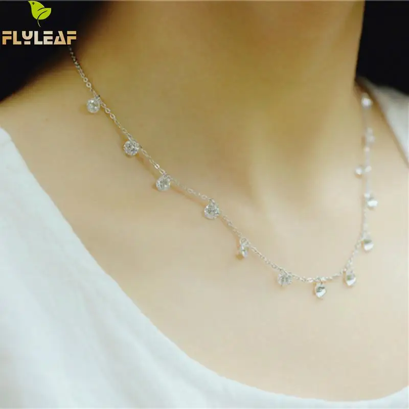 Ожерелья и кулоны из стерлингового серебра 925 пробы с кубическим цирконием для