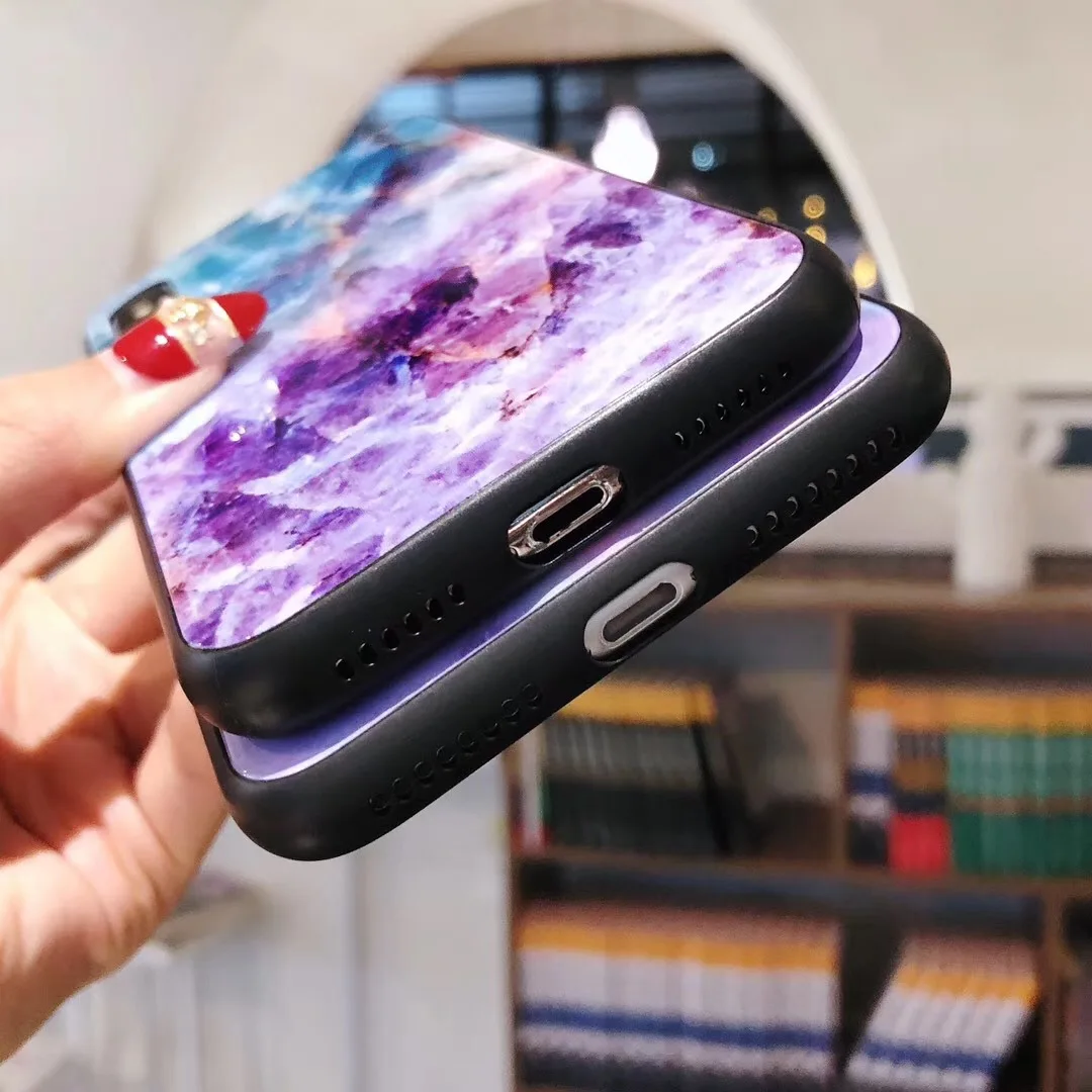 Закаленное Стекло чехол для iPhone XS Max XR случае Роскошные звезда пространство