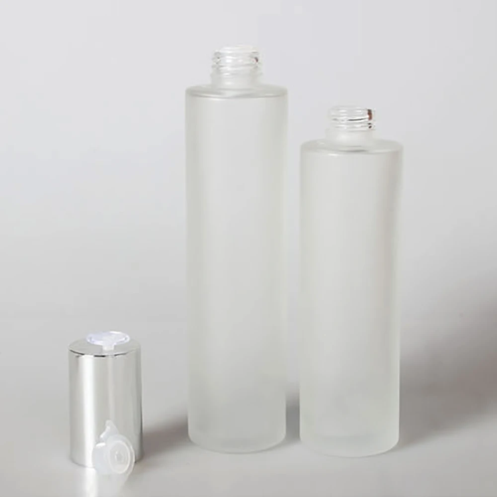 

Матовая стеклянная бутылка-распылитель лосьон-пульверизатор Pump с серебряной крышкой, пустые стеклянные бутылки для упаковки, 60 мл